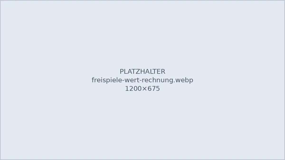 Rechnung zum Wert von Freispielen mit und ohne Umsatzbedingung